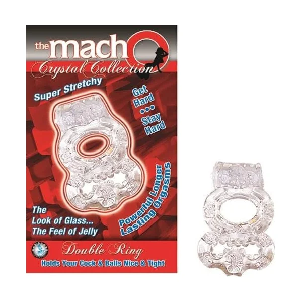 The Macho Crystal Collection-Double Ring-Clear