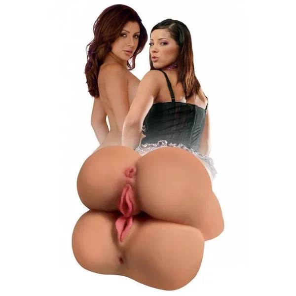 The Perfect Fuck Double Trouble Series BFFs Bioskin Pussy Masturbator – Tan