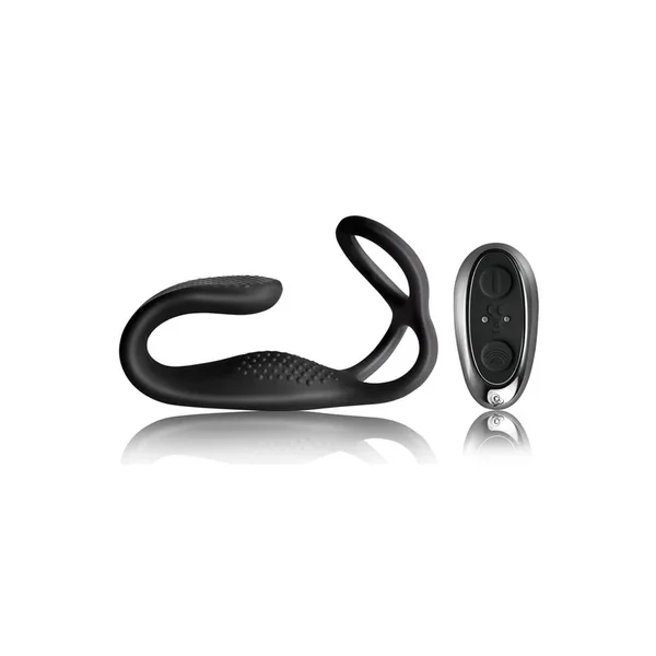 The-Vibe Silicone Rechargeable Anal Stimulator With Remote Control – Black/Silver