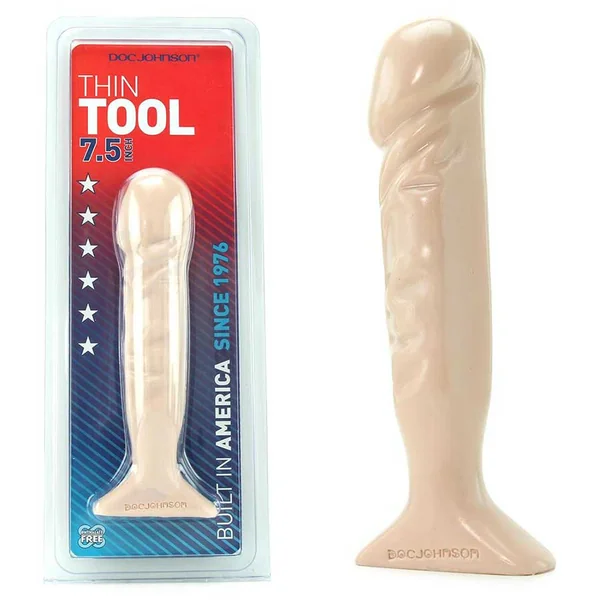 Thin Tool 7.5 Inch White Anal Dildo by Doc Johnson