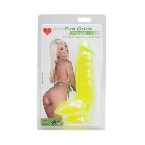 Tlc Carmens Fun Cock 6.5 Inch Jellee - Yellow