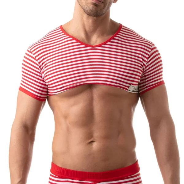 TOF Paris Sailor Crop Top Red Large