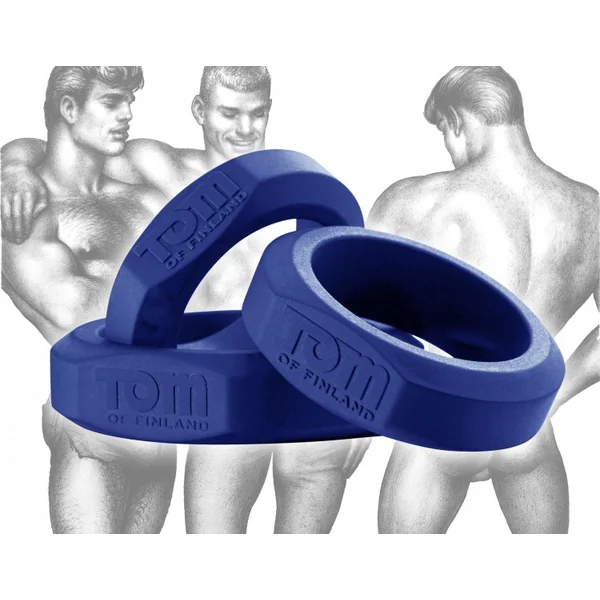 TOM OF FINLAND 3 PIECE COCK RING SET SILICONE