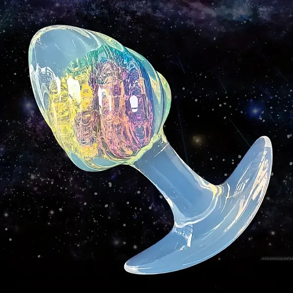 Transparent Color-Changing Silicone Butt Plug Textured Anal Toy