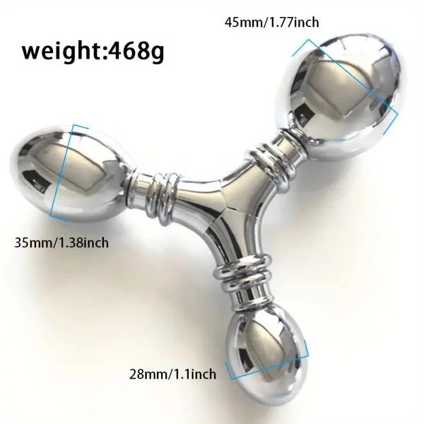 Tri-Ball G-Spot Anal Plug Stimulator Metallic Detachable Adult Sex Toy