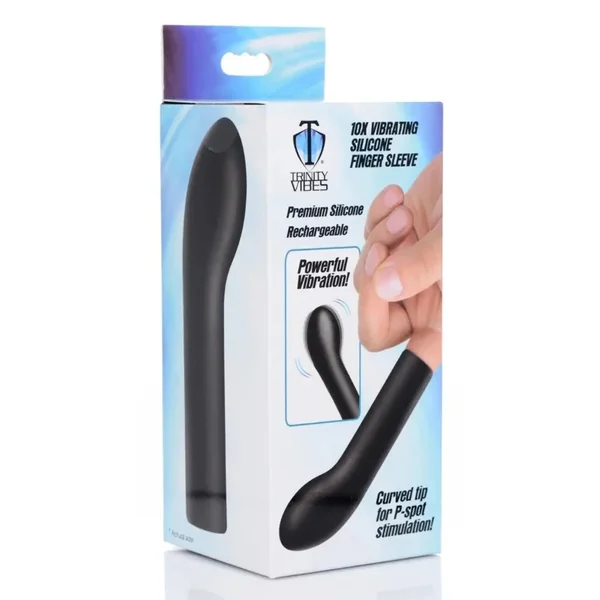 Trinity Vibes 10X Vibrating Finger Sleeve -Black