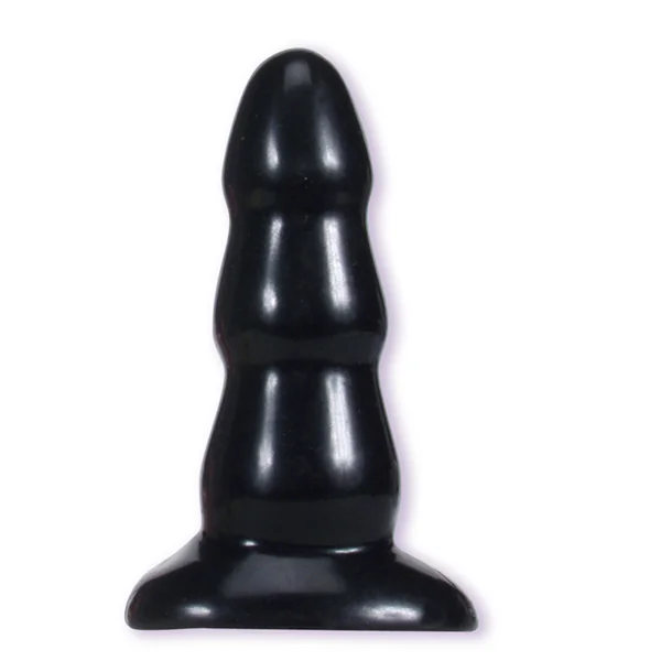 TRIPLE RIPPLE BUTT PLUG BLK MED CD