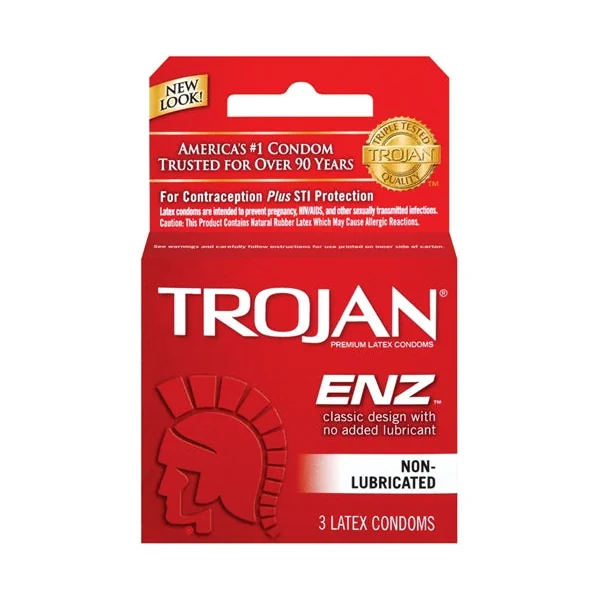Trojan Enz Non-Lubricated Condoms - 3 Pack