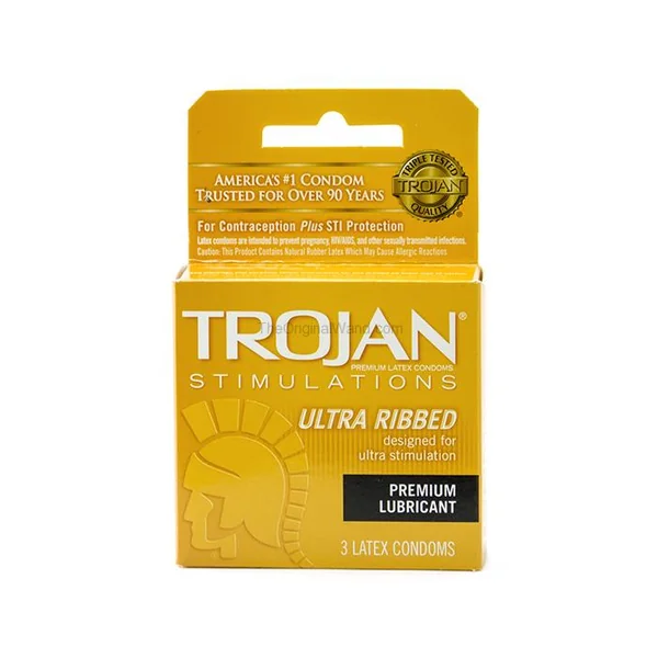 Trojan Ultra Ribbed Condoms 3 Pack