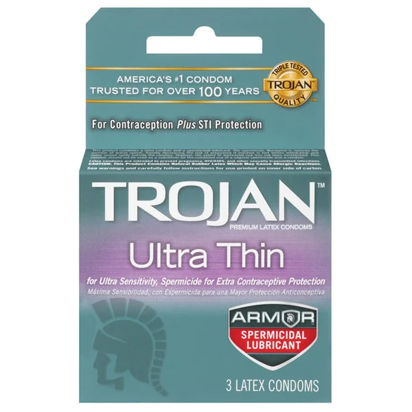 Trojan Ultra Thin Armor Spermicidal - Box Of 3