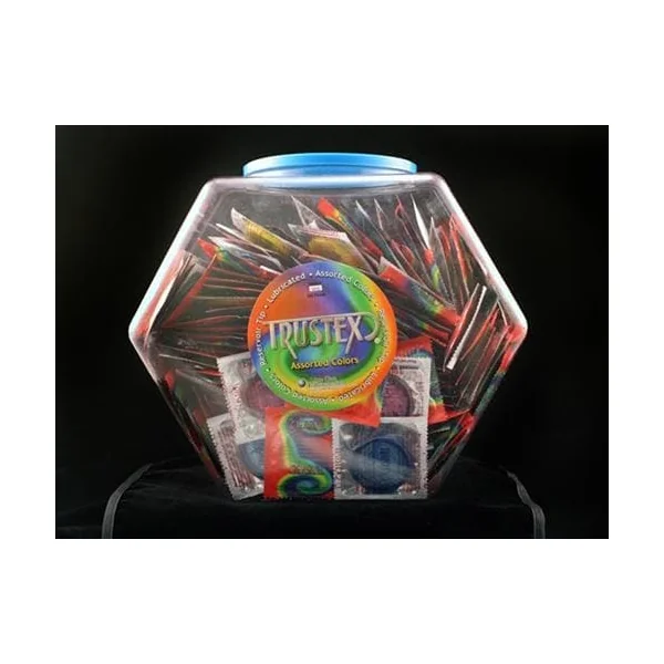 Trustex Assorted Colors Lubricated Condoms - 288 Piece Fishbowl