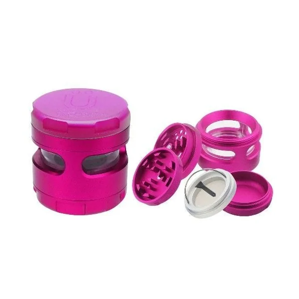 Uber Grinder 4.0 2.5in 4pc CNC W/Window Pink