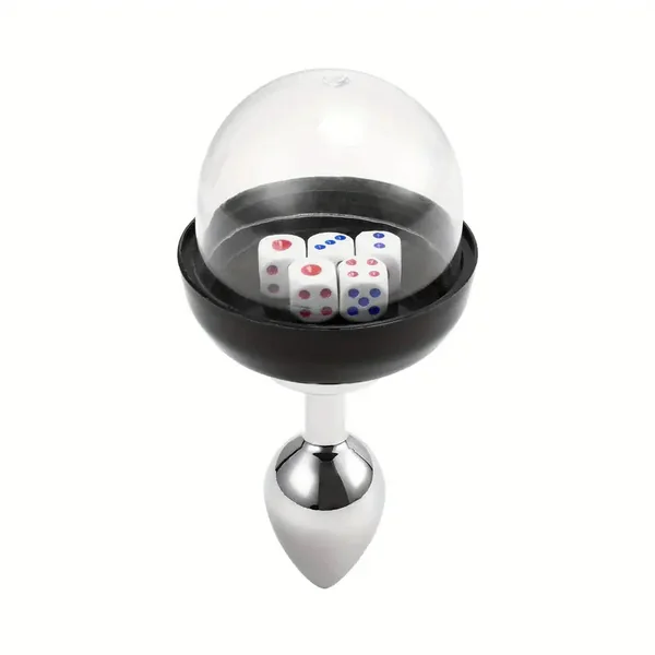 Unisex Dices Design Metal Butt Plug BDSM Games Flirting Adult Toy