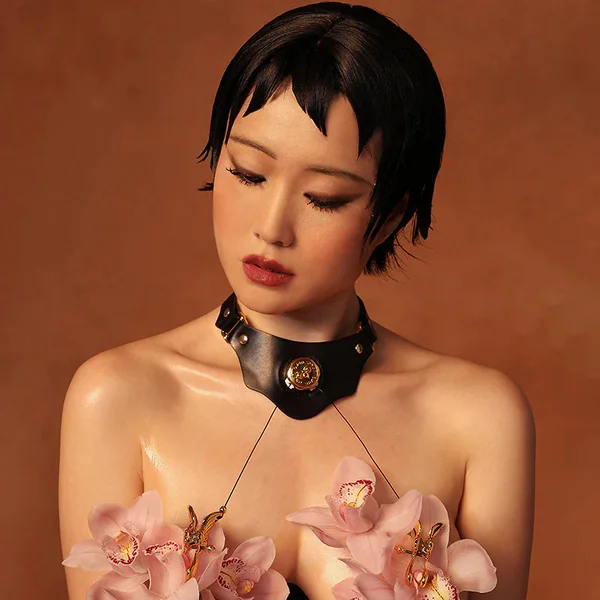 Upko Mystic Bond Collection - Collar With Pulling Nipple Clamps