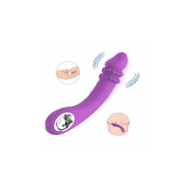 USB Rechargeable Silicone G-Spot Clitoral Vibrator with 10 Speeds & Waterproof Design