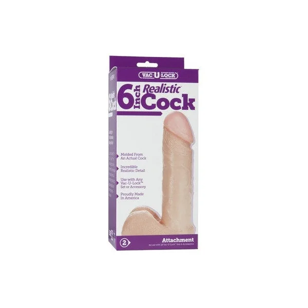 Vac-U-Lock 6 Inch Realistic Cock