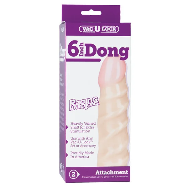 Vac-u-lock 6" Raging Hard On Realistic Dong - White