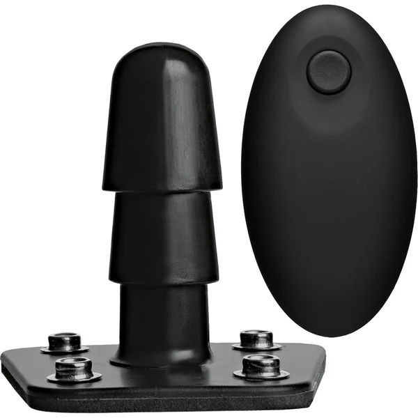 Vac-U-Lock Black Vibrating Rechargeable Plug With Remote