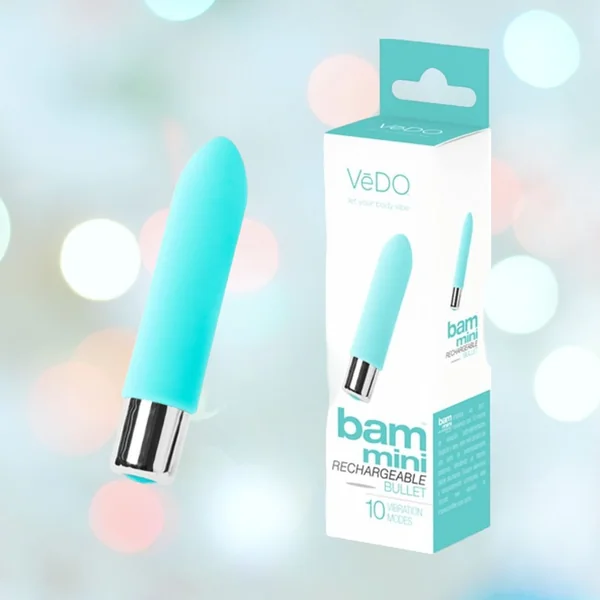 VeDO Bam Mini Rechargeable Bullet Vibrator - Turquoise