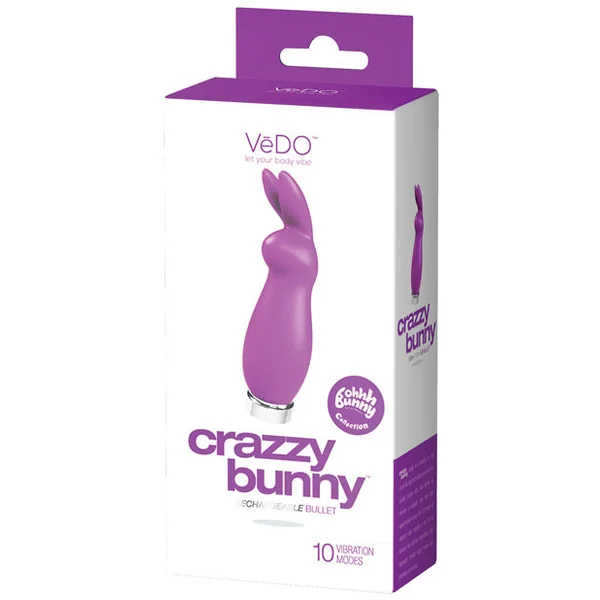 Vedo Crazzy Bunny Rechargeable Bullet - Perfectly Purple