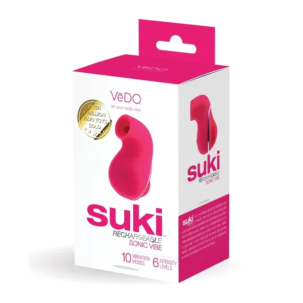 VeDO Suki Rechargeable Vibrating Sucker – Foxy Pink