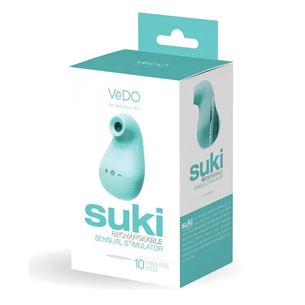 VeDO Suki Rechargeable Vibrating Sucker – Tease Me Turquoise