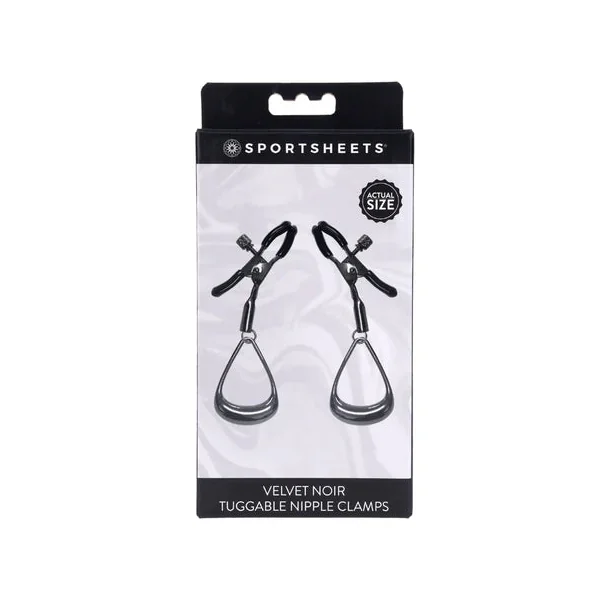 Velvet Noir Tuggable Nipple Clamps by Sportsheets