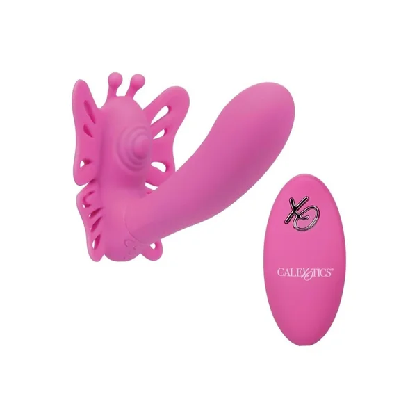 Venus Butterfly Pulsating Venus G Silicone Rechargeable Strap-On With Remote Control – Pink