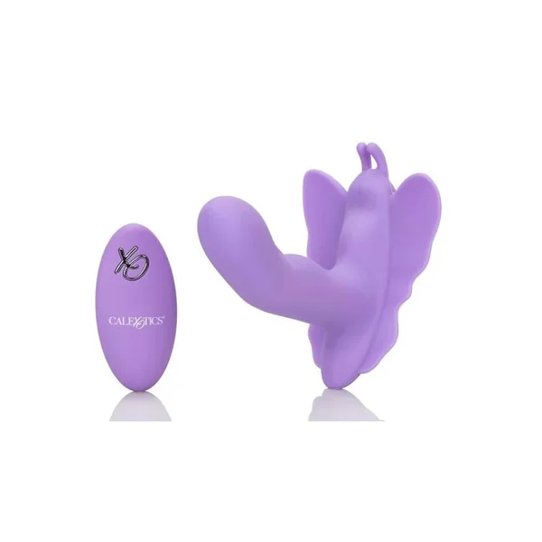 Venus Butterfly Rocking Penis Silicone Rechargeable Strap-On with Remote Control – Purple