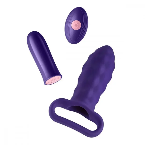Versa P Bullet Vibrator with Textured P Sleeve and Remote