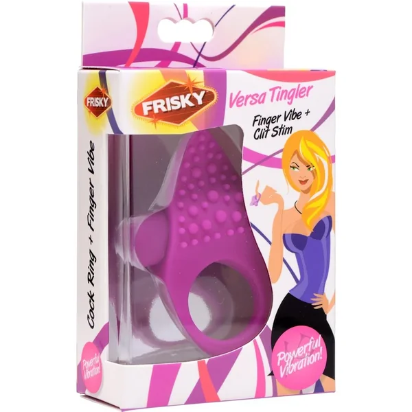 Versa Tingler Finger Vibrator And Clit Stim Silicone Purple Frisky