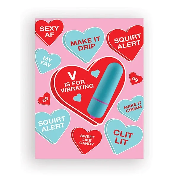 Vibe Hearts Naughty Greeting Card w/Rock Candy Vibrator & Fresh Vibes