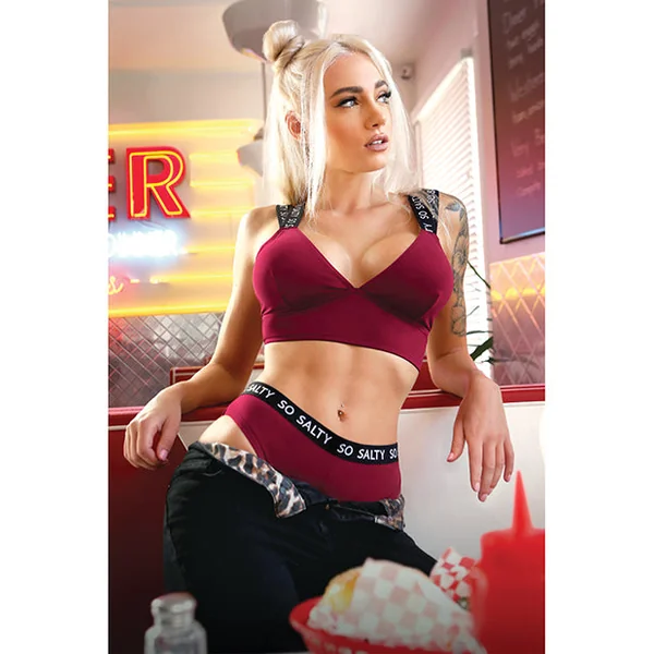 Vibes So Salty Long Line Bra & Cheeky Panty Berry Bliss