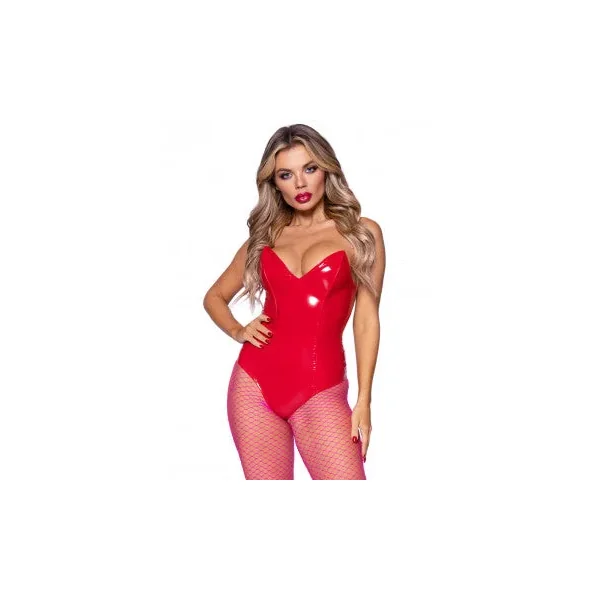 Vinyl Bodysuit – Red