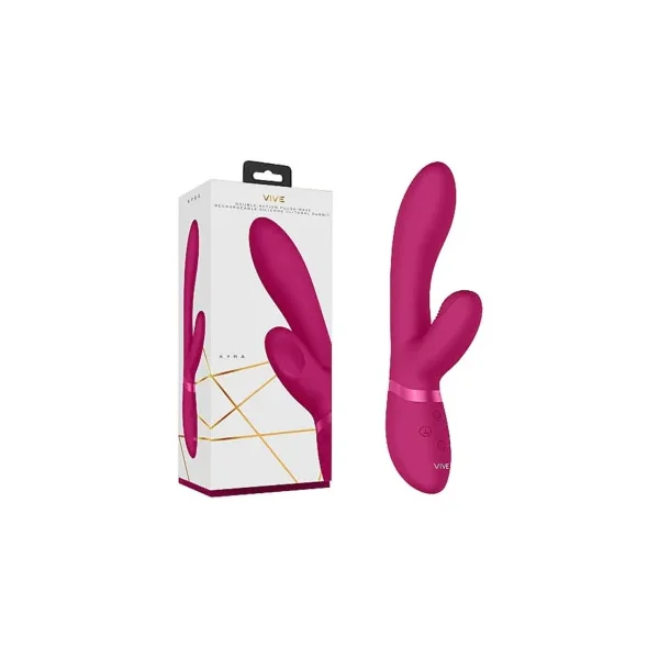 VIVE KYRA Rechargeable Pulse-Wave Silicone Rabbit Vibrator, Pink