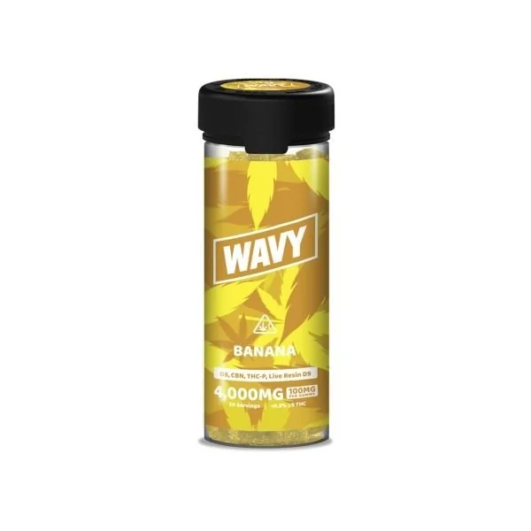 Wavy 4,000mg 40ct Live Resin Gummies Banana