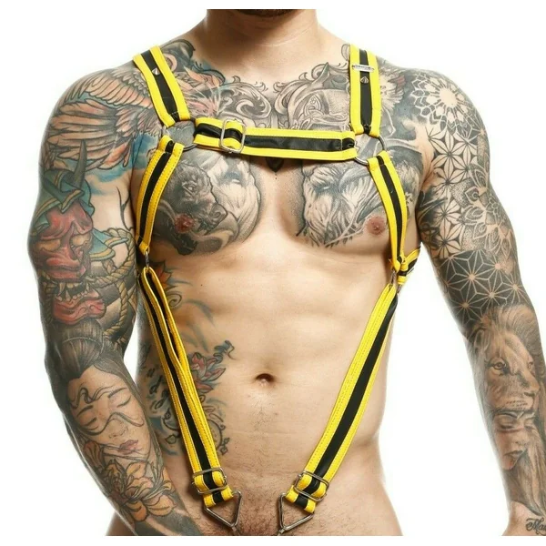 (WD)MALE BASICS DNGEON CROSS C RING HARNESS YELLOW O/S
