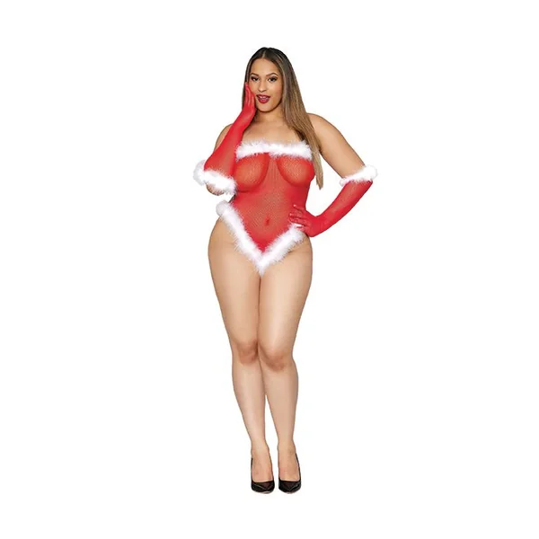 (WD)NAUGHTY LIST SEAMLESS FISH SANTA TEDDY LIPSTICK RED Q/S