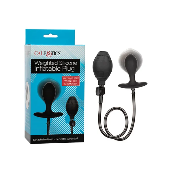 Weighted Silicone Inflatable Plug - Black