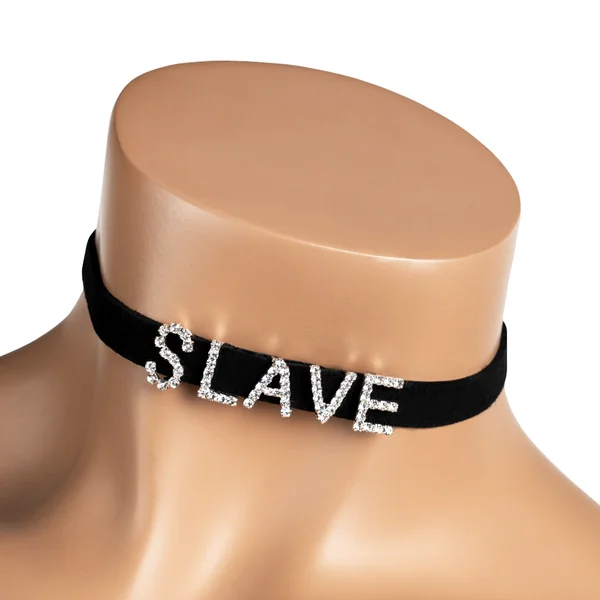 Western Fashion Slave Diamante Letter Choker