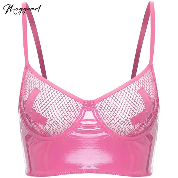 Wet Look Mesh Balconette Bra | Sexy Lingerie