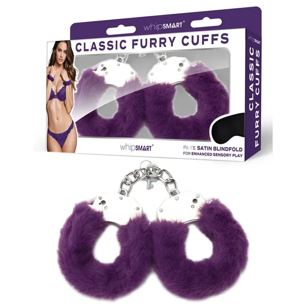 WhipSmart Classic Furry Cuffs – Purple-(ws1508)