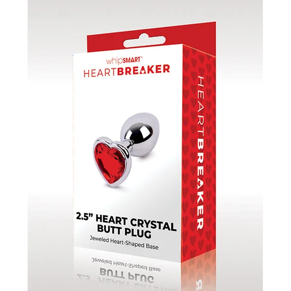Whipsmart Heartbreaker Heart Crystal Butt Plug - Red