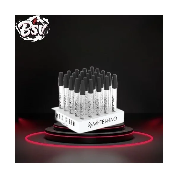 White Rhino Glass Pyrex Glass Straw W/Silicone Cap 25ct