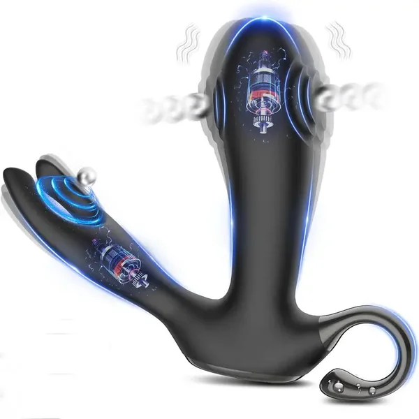 Wiggle Prostate Massager Silica Gel Anal Vibrator Dual Vibrating Butt Plug