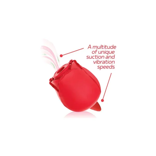 Wild Rose and Tongue Sucking and Licking Vibrator, Red