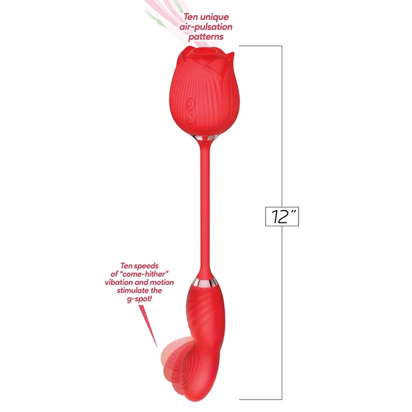WILD ROSE & BULLET RECHARGEABLE SILICONE SUCTION VIBRATOR