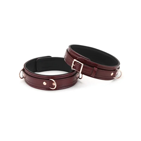 Wine Red Collection Leather Thigh Cuffs