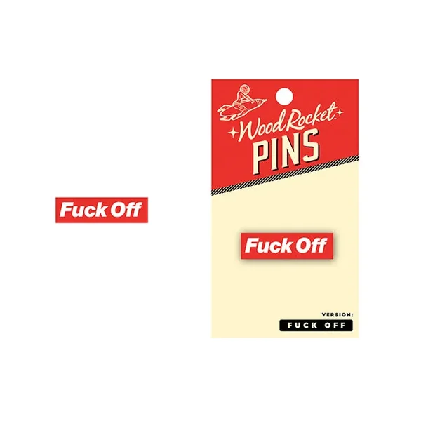 Wood Rocket Fuck off Enamel Pin