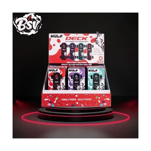 Wulf Deck Skateboard Battery 9pk Display